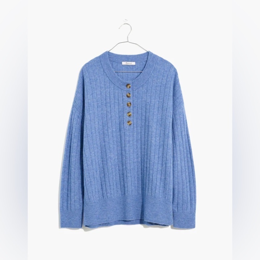 Madewell Bowden Henley Sweater in Coziest Yarn